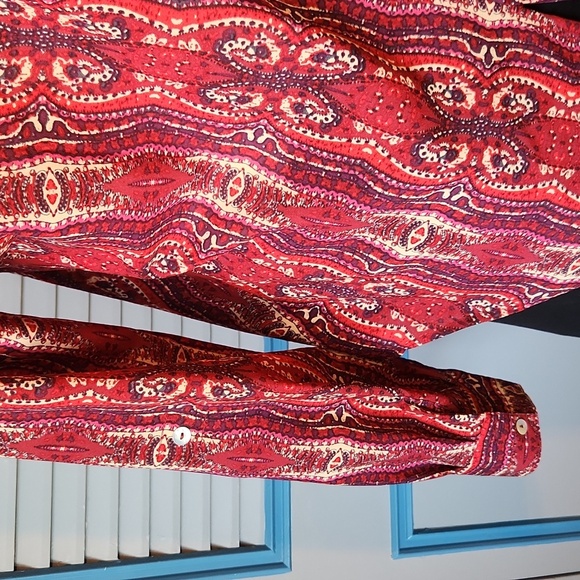 Sanctuary Red & Cream Patterned Button-Down Blouse - Picture 10 of 13